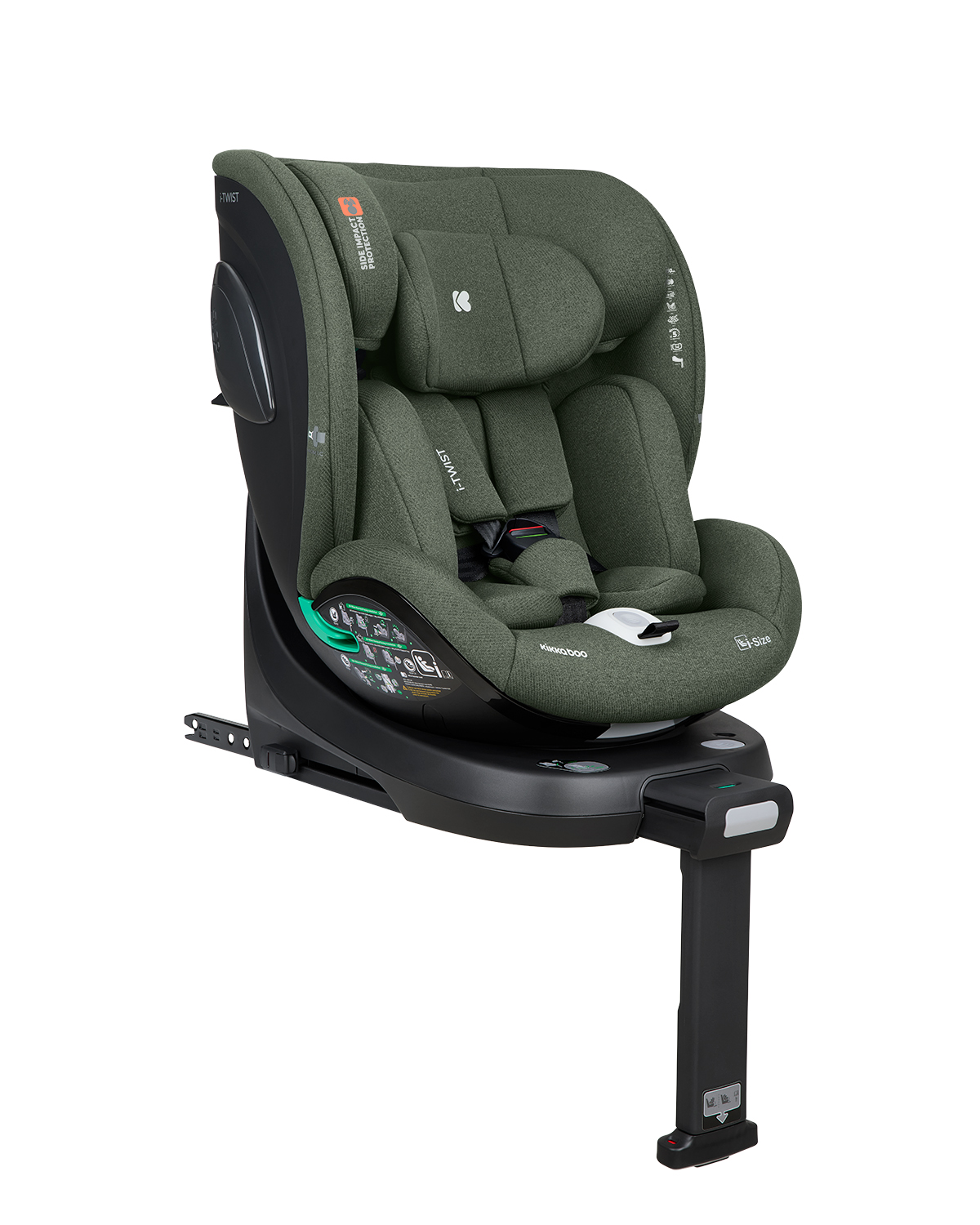 Silla de coche 40-150 cm i-Twist i-SIZE Verde Militar