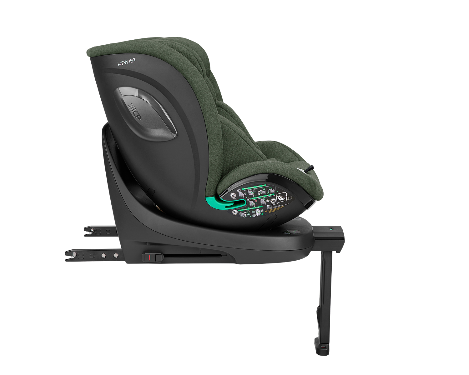 Silla de coche 40-150 cm i-Twist i-SIZE Verde Militar