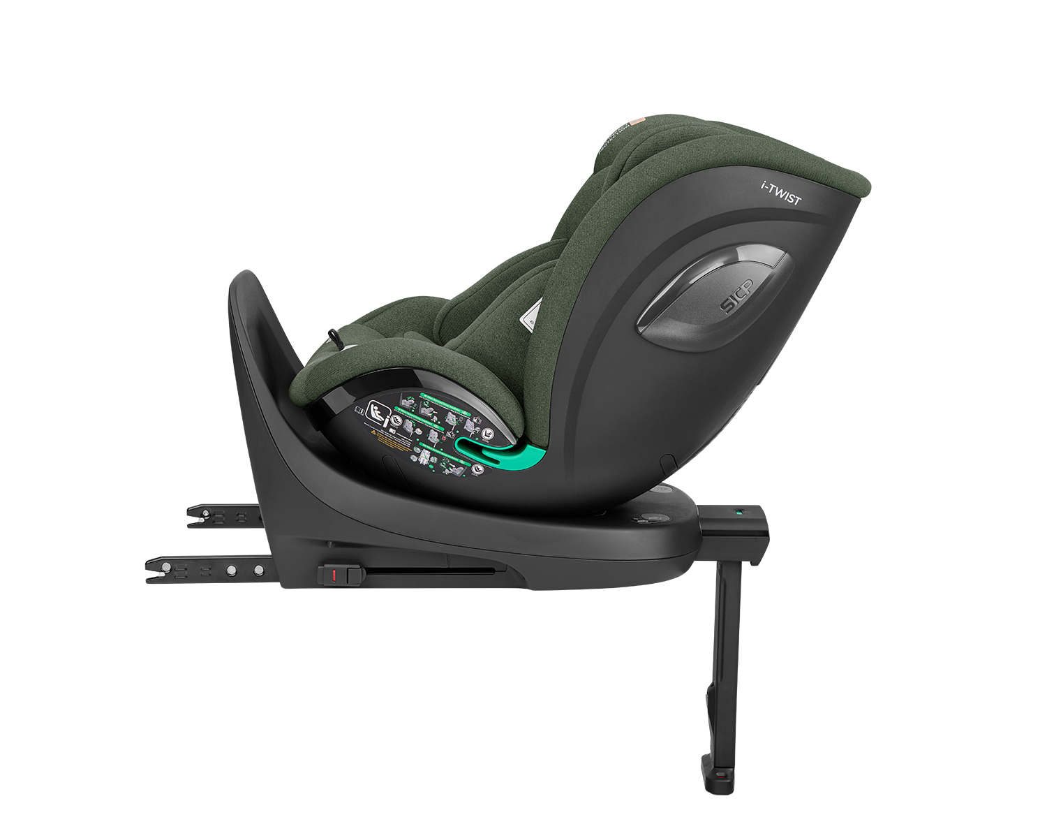 Silla de coche 40-150 cm i-Twist i-SIZE Verde Militar