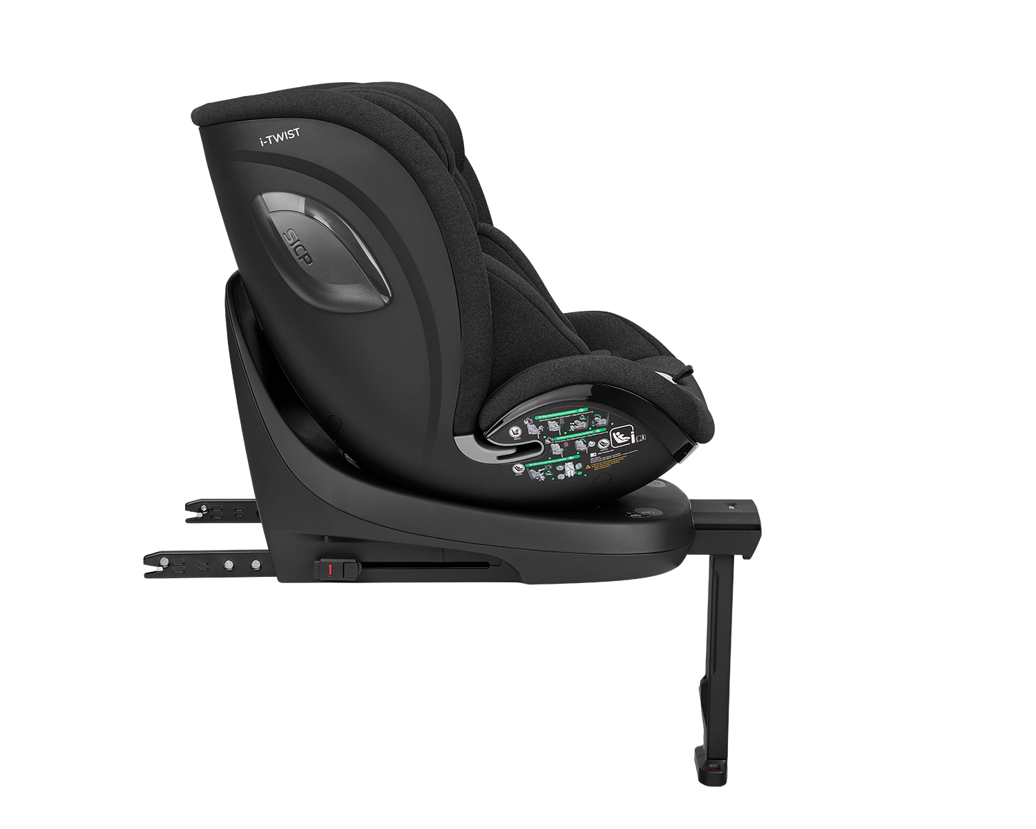 Silla de coche 40-150 cm i-Twist i-SIZE Negro
