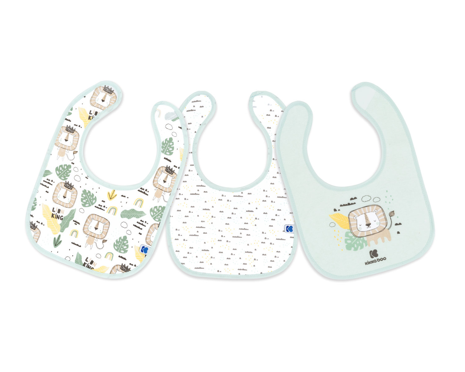 Set de 3 baberos de algodón Savanna Menta