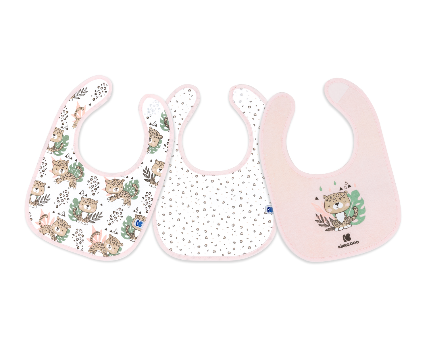 Set de 3 baberos de algodón Savanna Rosa