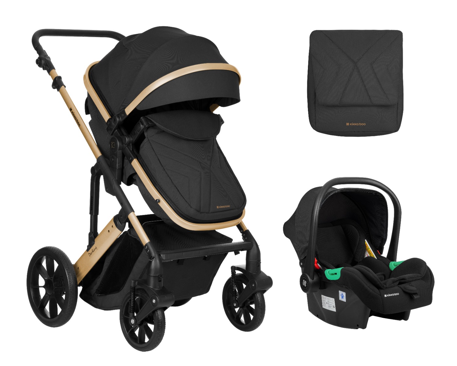 Carrito de bebé 3en1 asiento transf. Darling Negro 