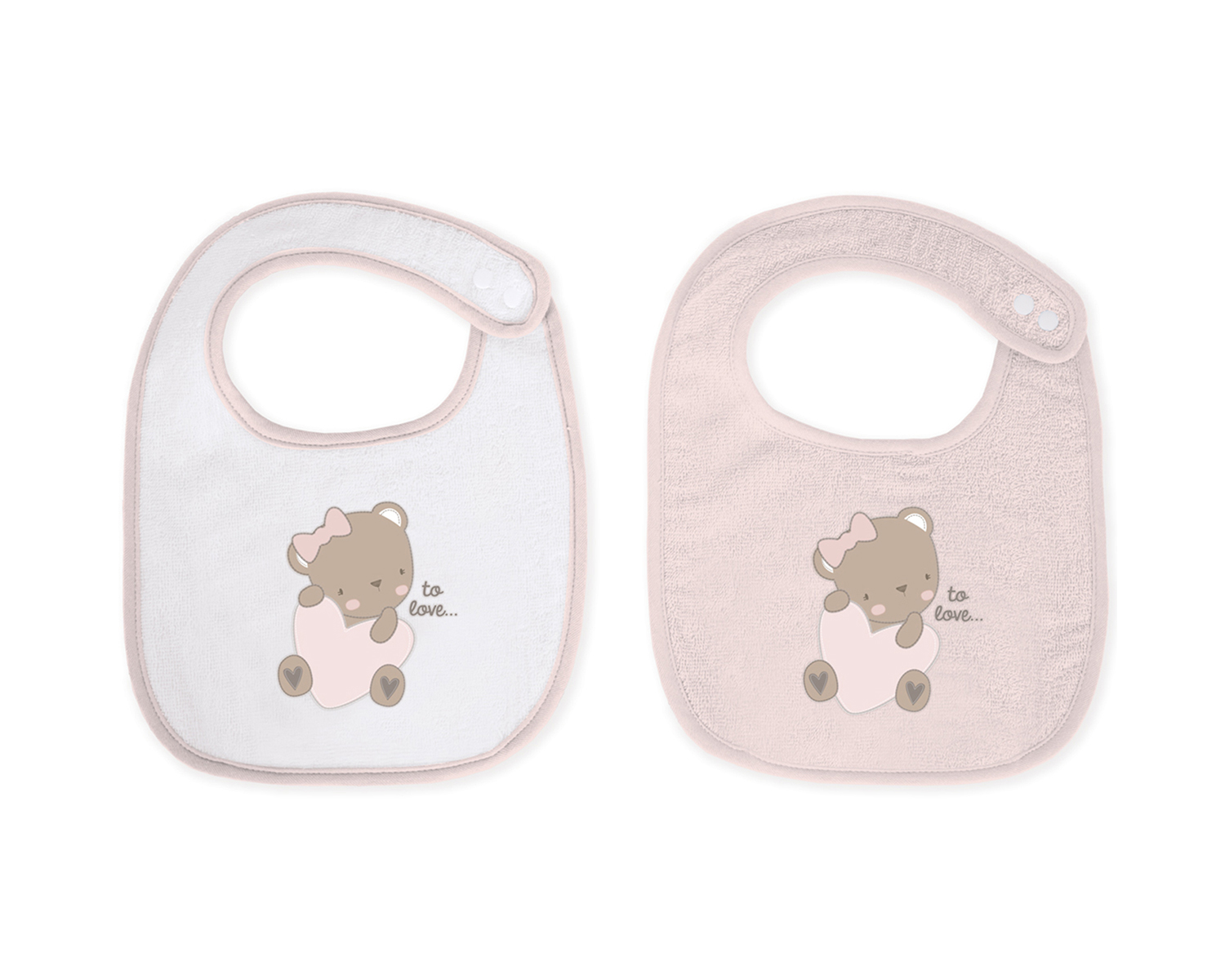 Set de 2 baberos de rizo Dreamy Flight Rosa