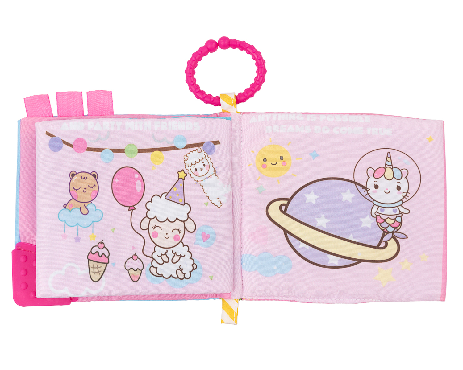 Libro educativo de tela con mordedor Happy Unicorn