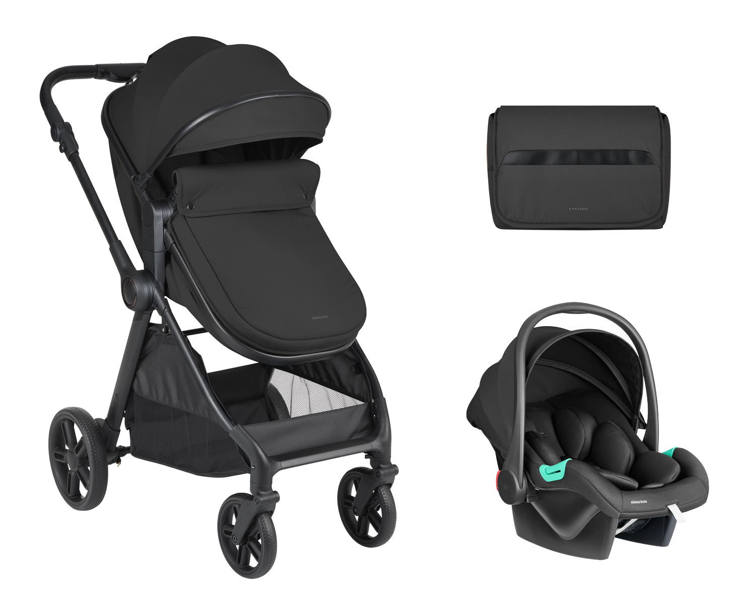 Cochecito 3 en 1 con asiento transformable Eloe Negro
