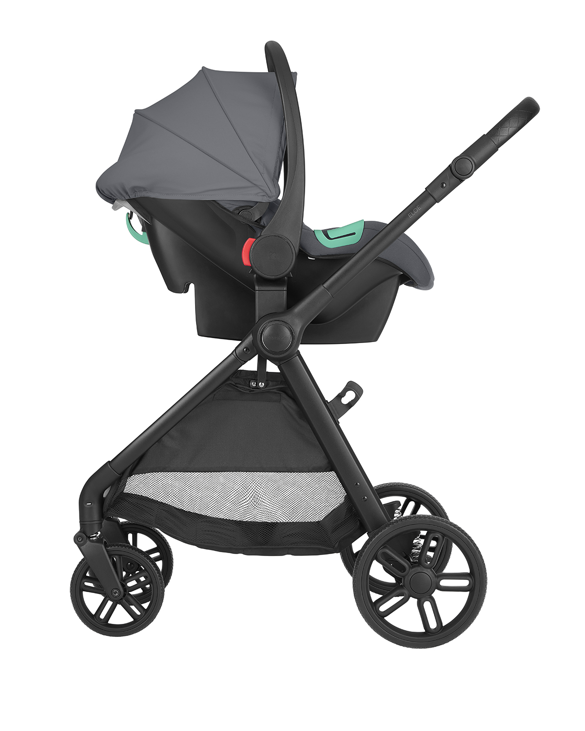 Cochecito 3 en 1 con asiento transformable Eloe Gris Oscuro
