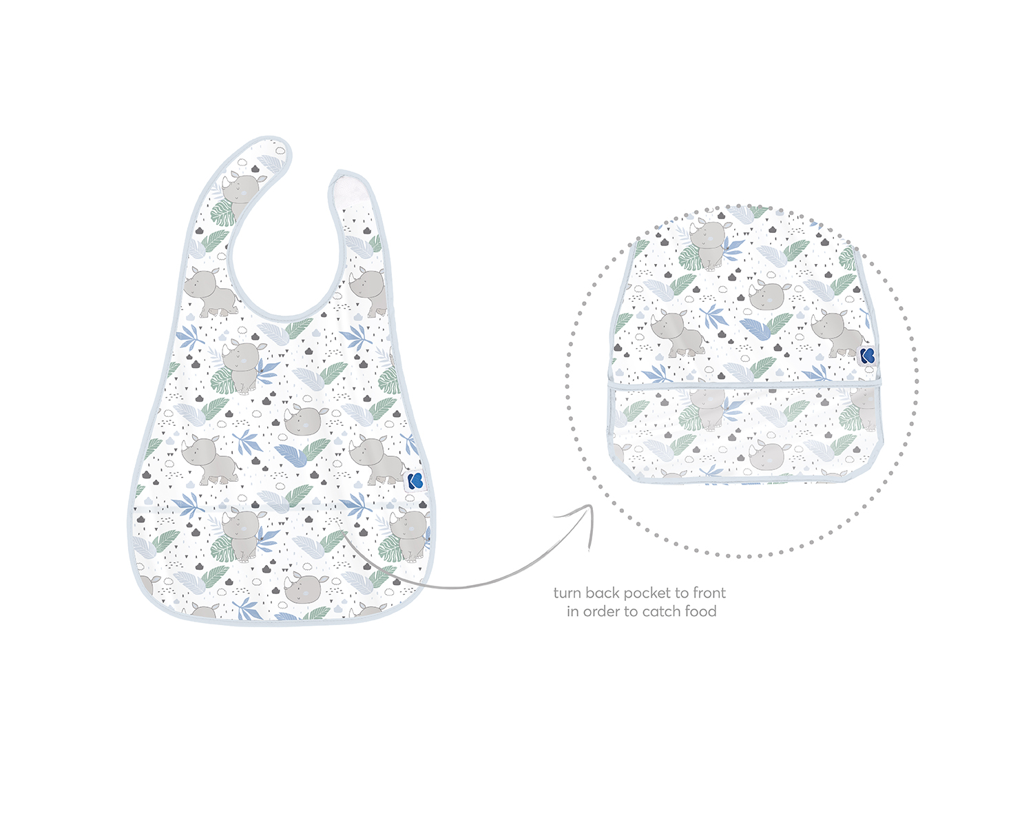Babero de EVA con recogemigas Savanna Pattern Azul