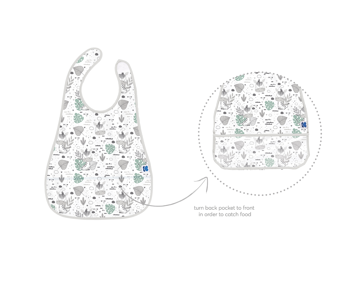 Babero de EVA con recogemigas Savanna Pattern Gris