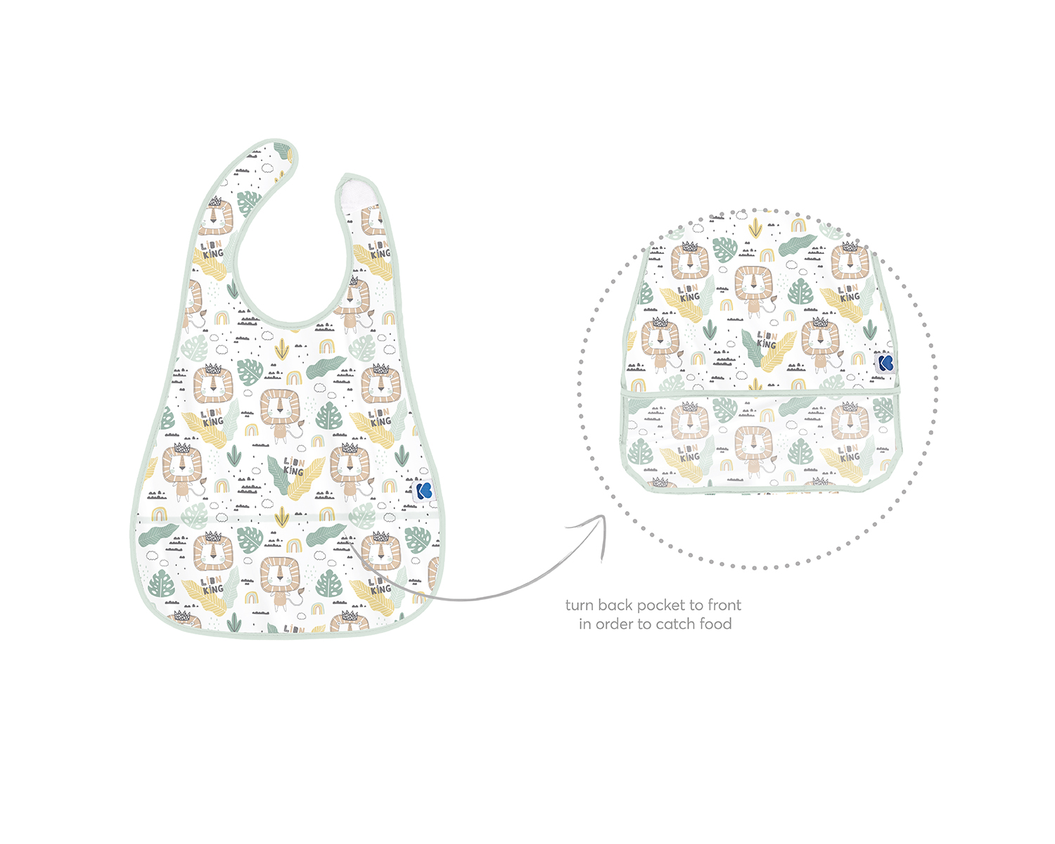 Babero de EVA con recogemigas Savanna Pattern Menta