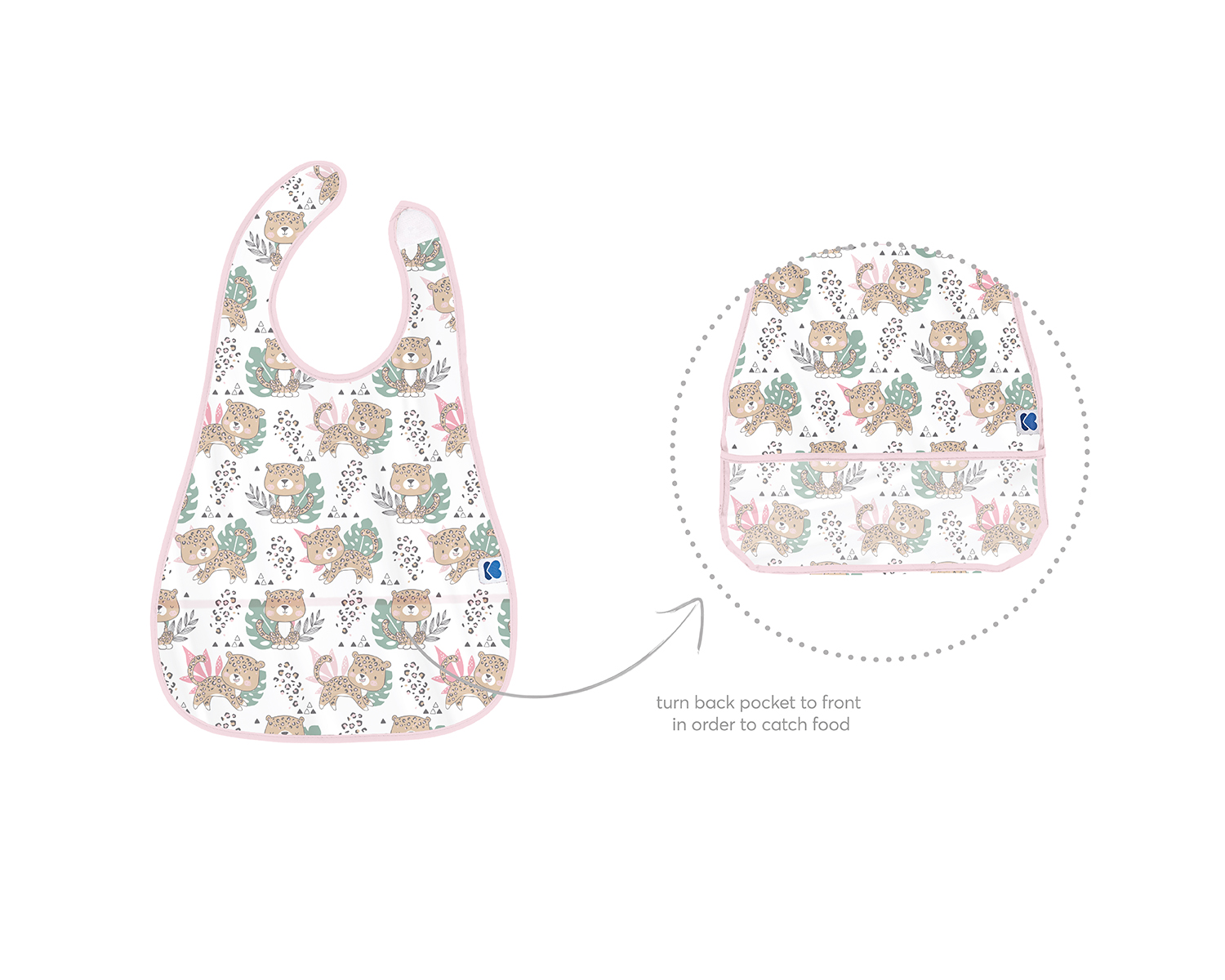 Babero de EVA con recogemigas Savanna Pattern Rosa