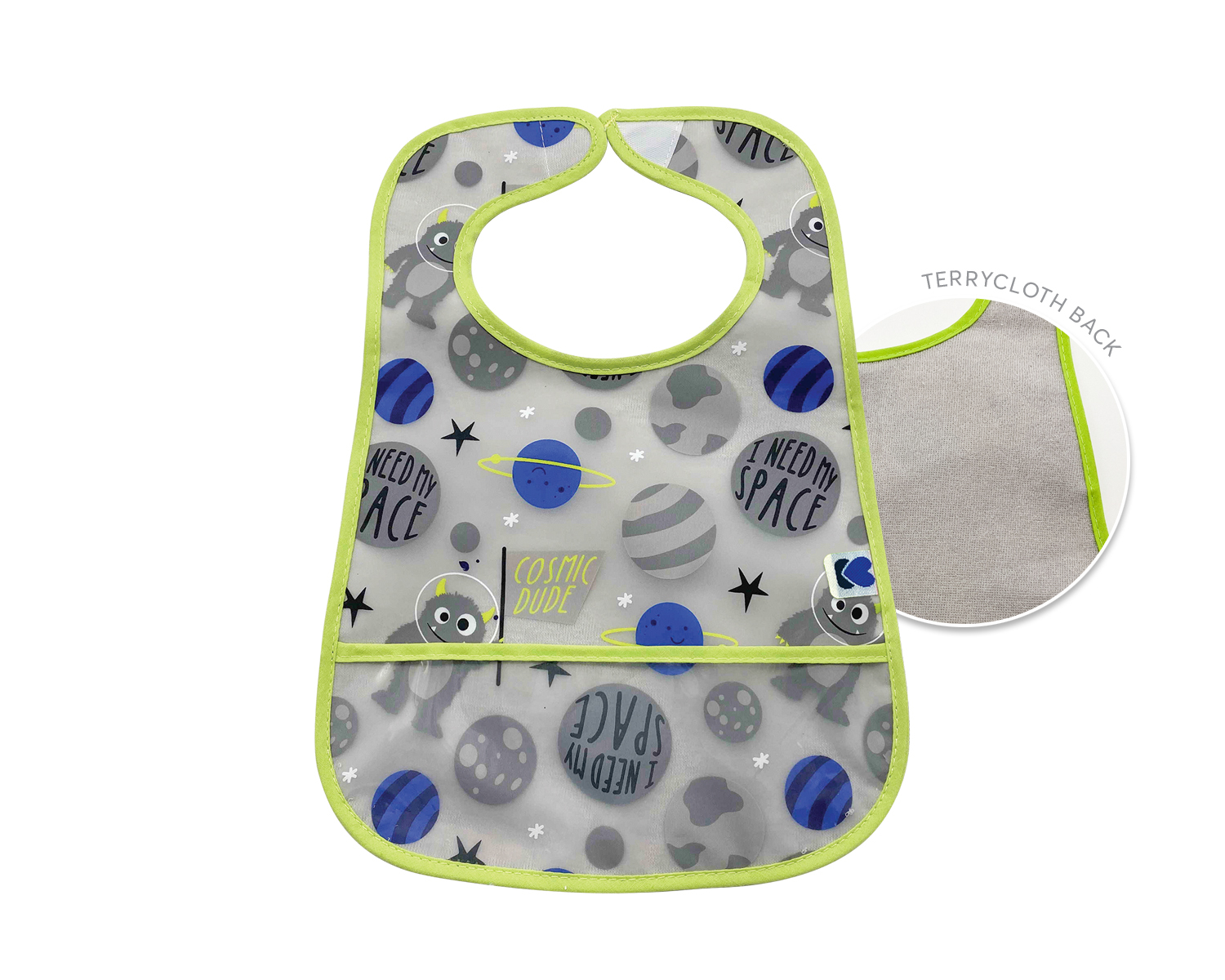 Set de baberos de rizo y EVA con recogemigas 3 uds Alien-Cosmos-Rocket