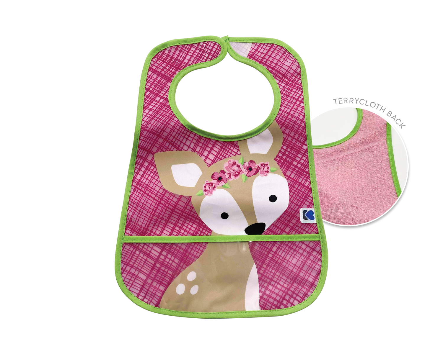 Set de baberos de rizo y EVA con recogemigas 3 uds Fox-Flowers-Deer