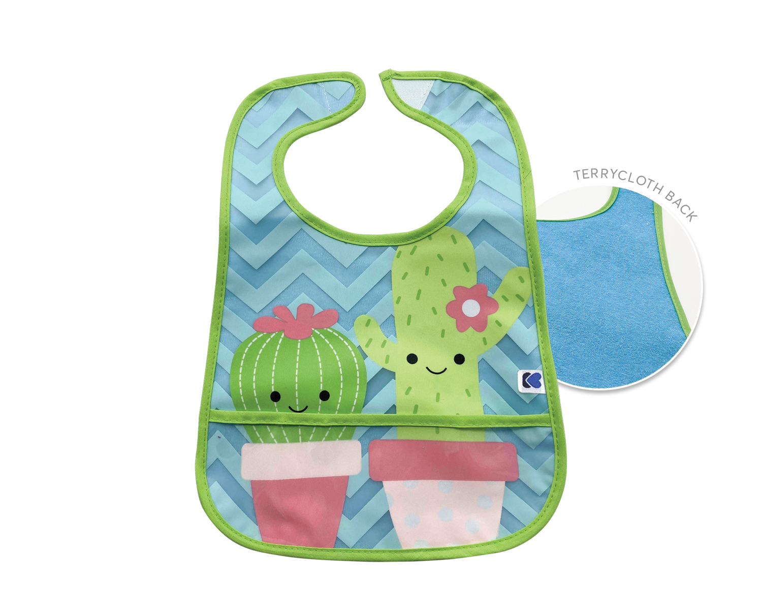 Set de baberos de rizo y EVA con recogemigas 3 uds Lama-Cactus-Goat