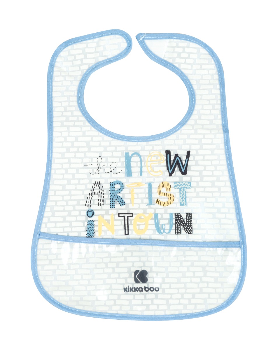 Set de baberos de rizo y EVA con recogemigas 3 uds Arty Azul