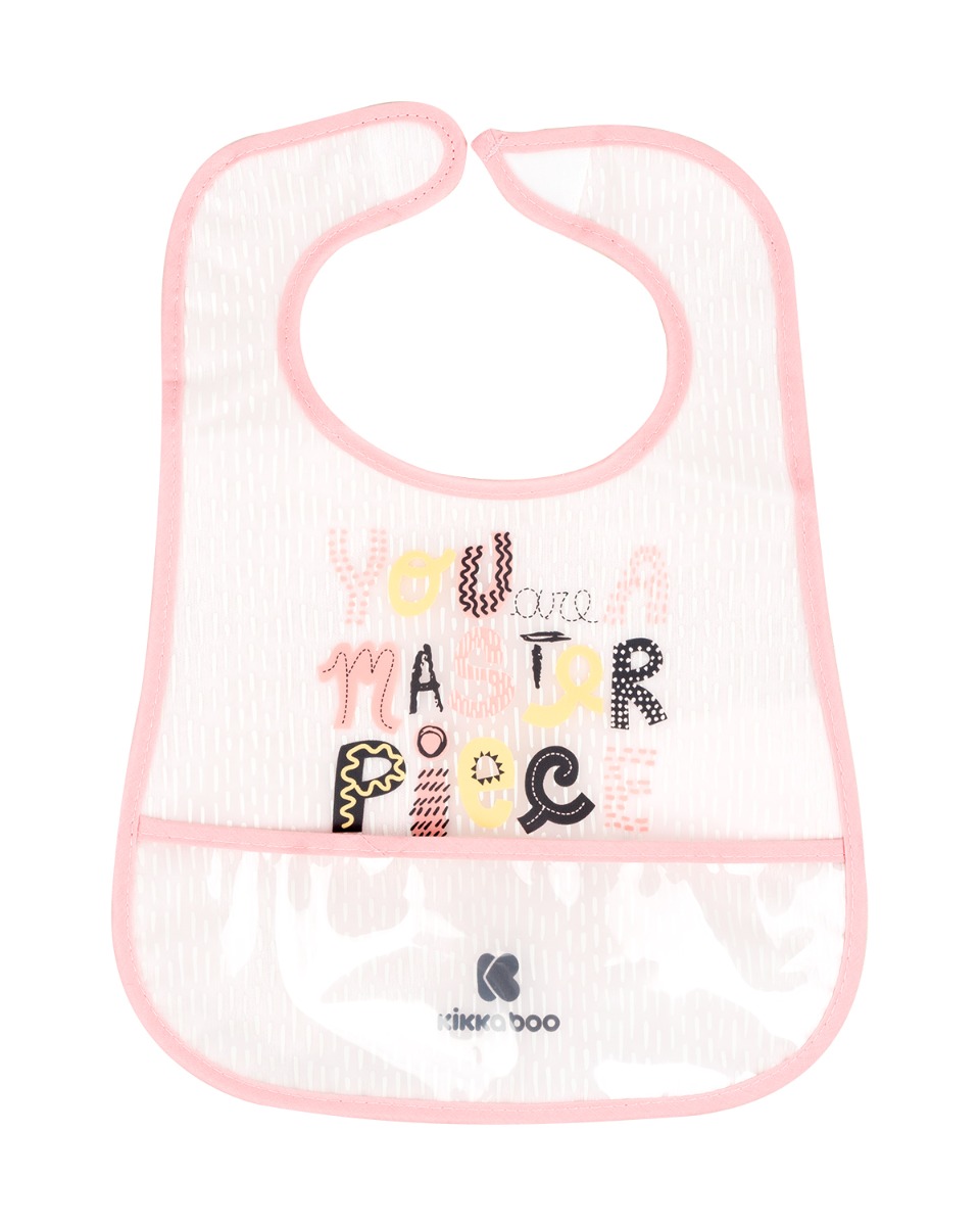 Set de baberos de rizo y EVA con recogemigas 3 uds Arty Rosa