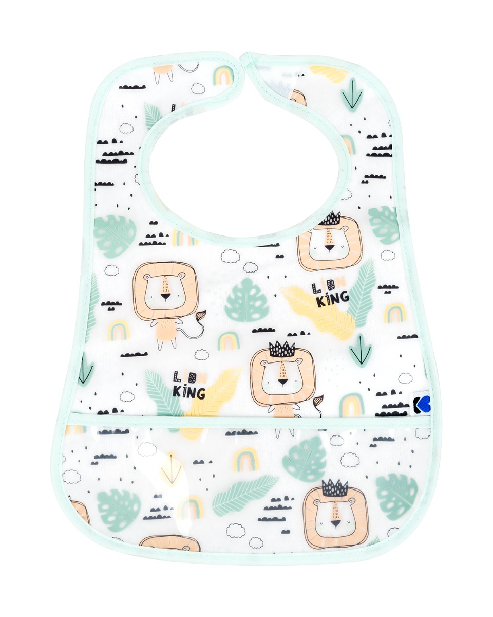 Set de baberos de rizo y EVA con recogemigas 3 uds Savanna Menta