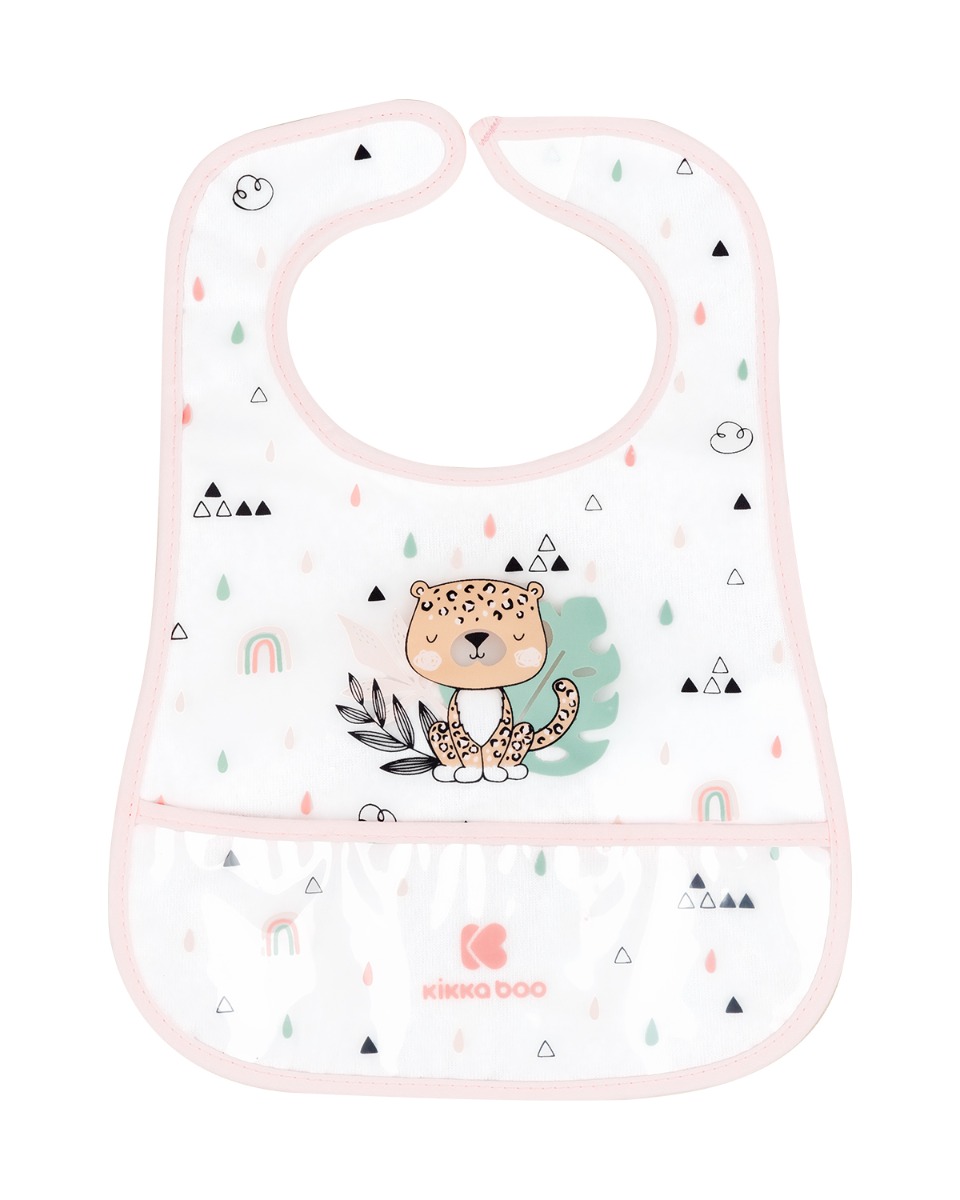 Set de baberos de rizo y EVA con recogemigas 3 uds Savanna Rosa