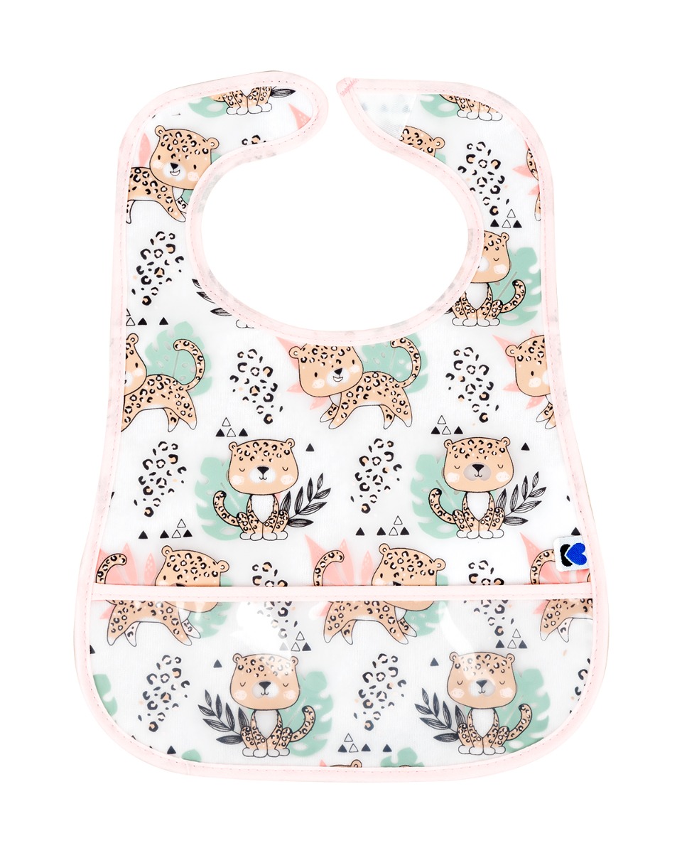 Set de baberos de rizo y EVA con recogemigas 3 uds Savanna Rosa