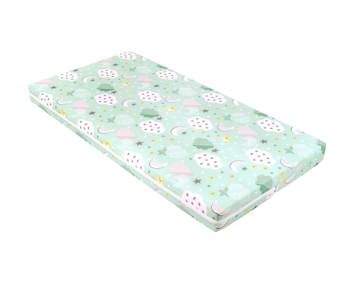 KikkaBoo Mattress — Fantasia Plus 60x120x6 Clouds Mint