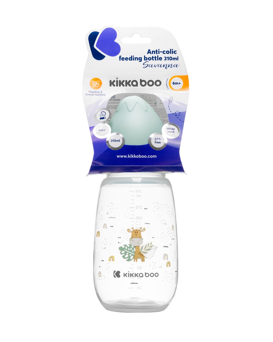 Biberón anticólico 310ml Savanna Menta