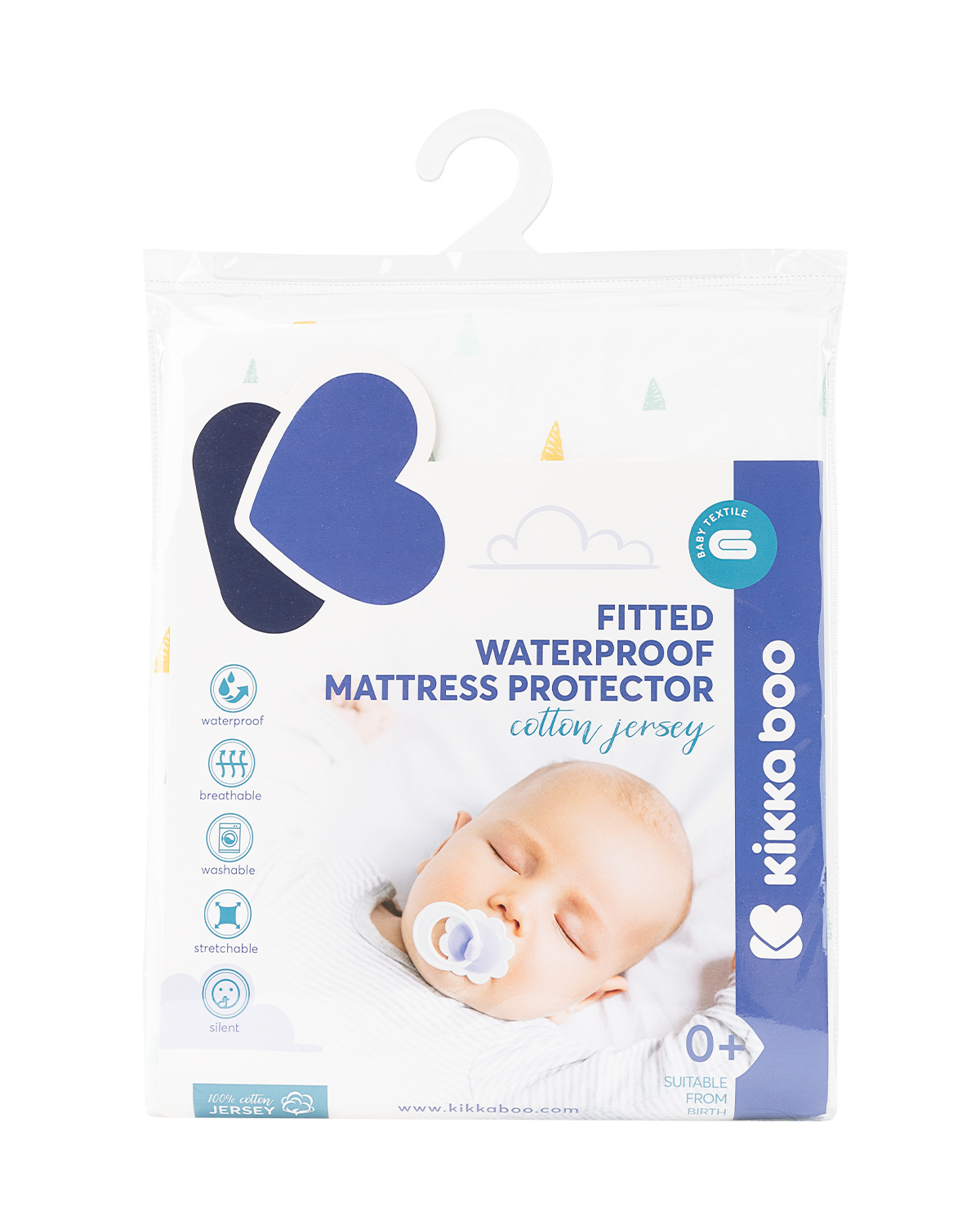 Protector de colchón de jersey de algodón 60/120/15 cm Triangles