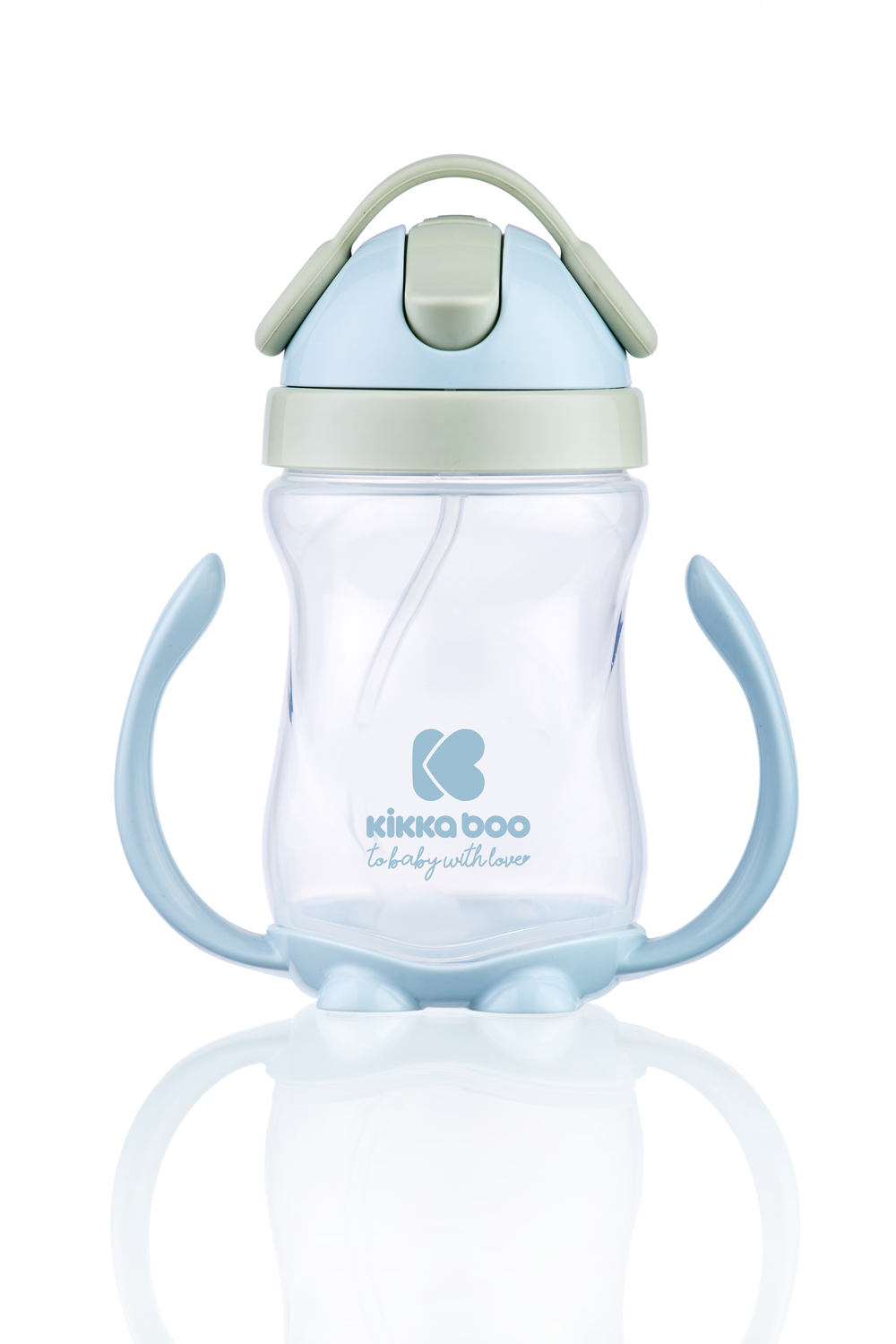 Vasito para bebés con pajita 300ml Azul