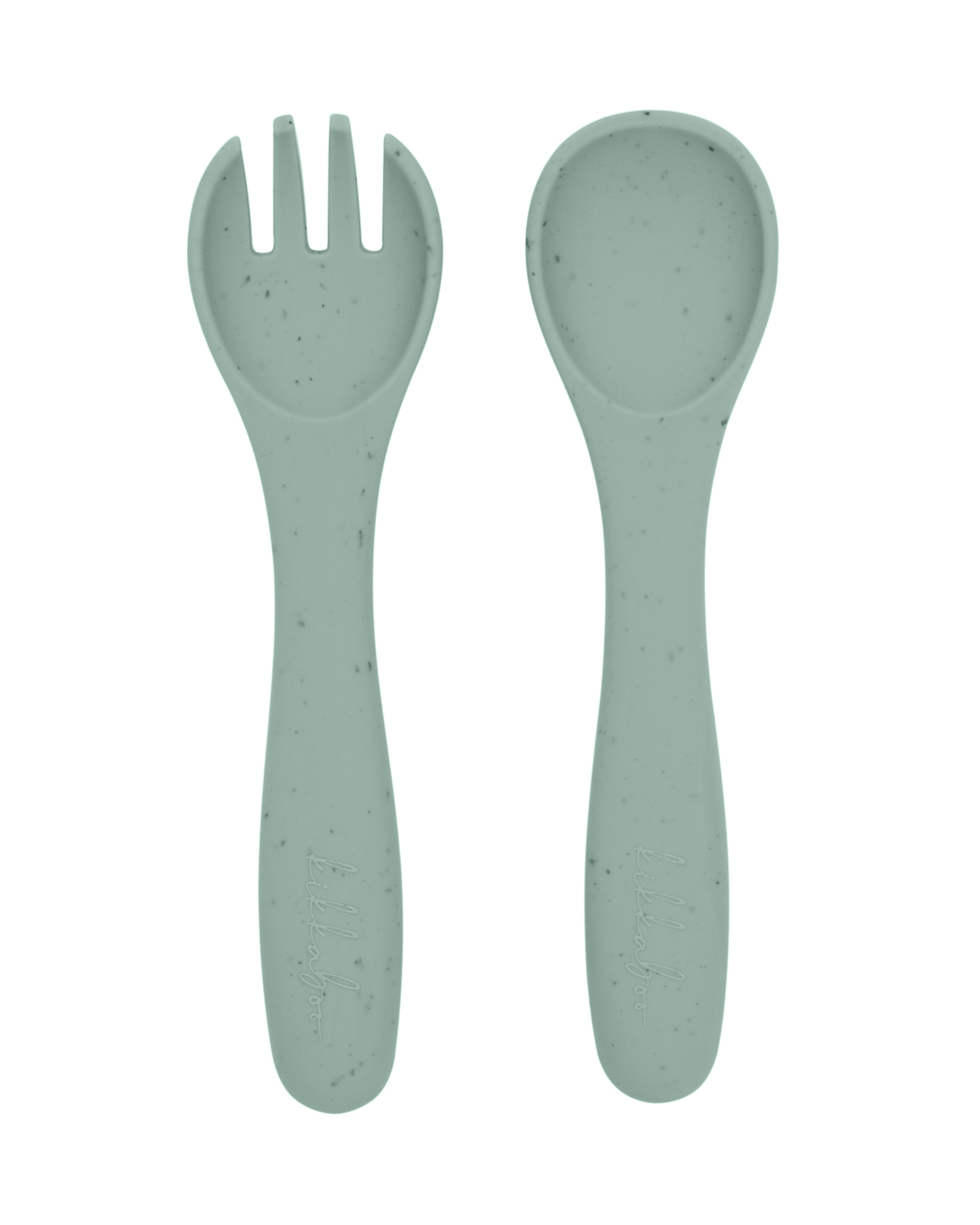 Juego de cuchara y tenedor Platinum Silicone Sage
