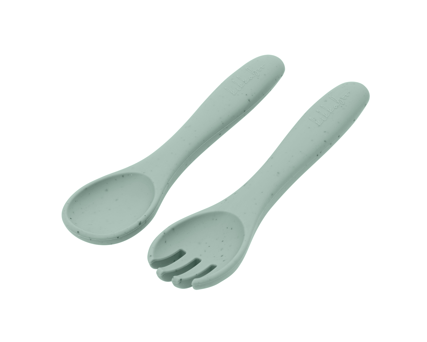 Juego de cuchara y tenedor Platinum Silicone Sage