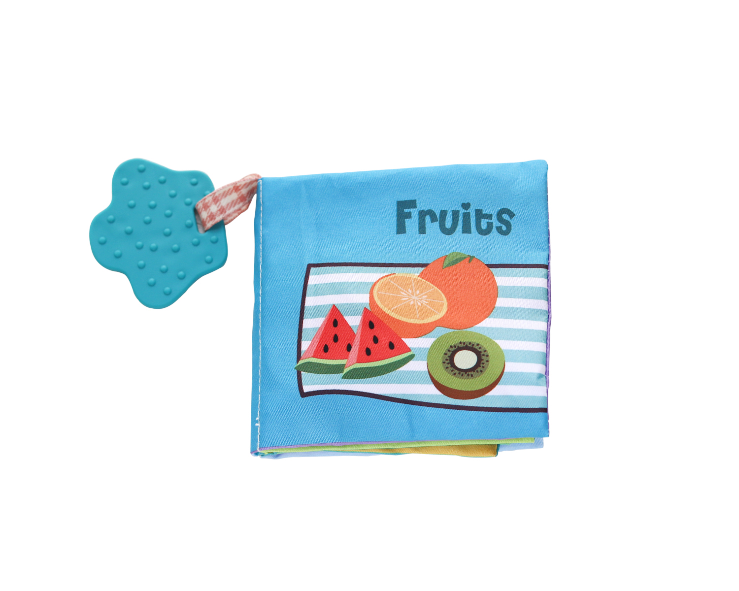 Libro educativo de tela con mordedor Fruits