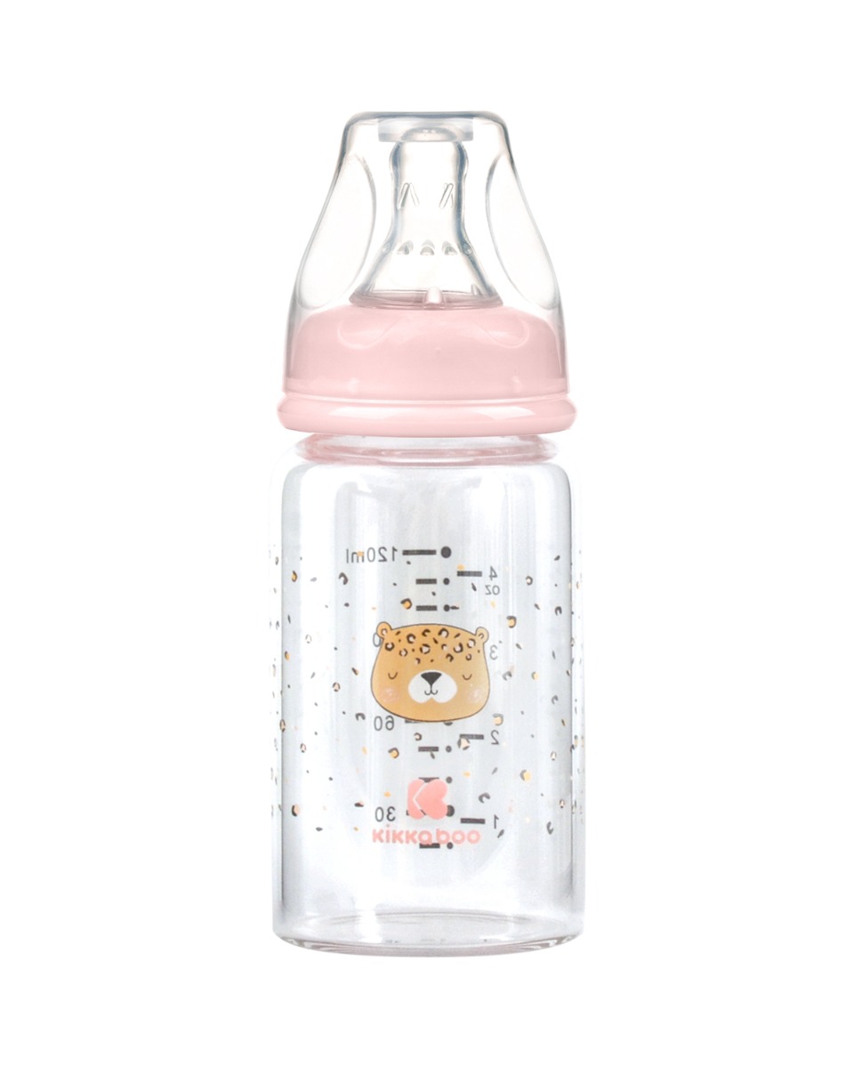 Biberón de cristal 120ml Savanna Rosa
