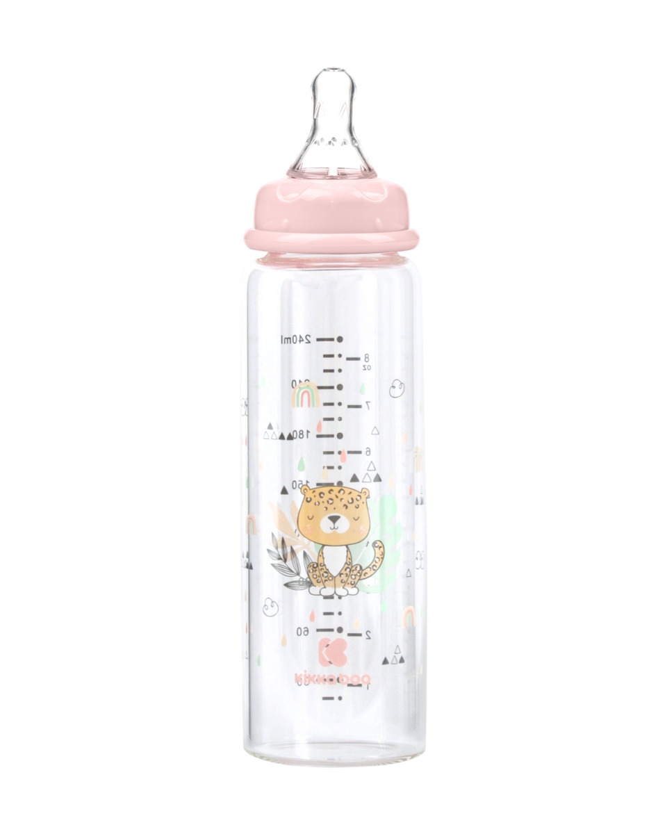 Biberón de cristal 240ml Savanna Rosa