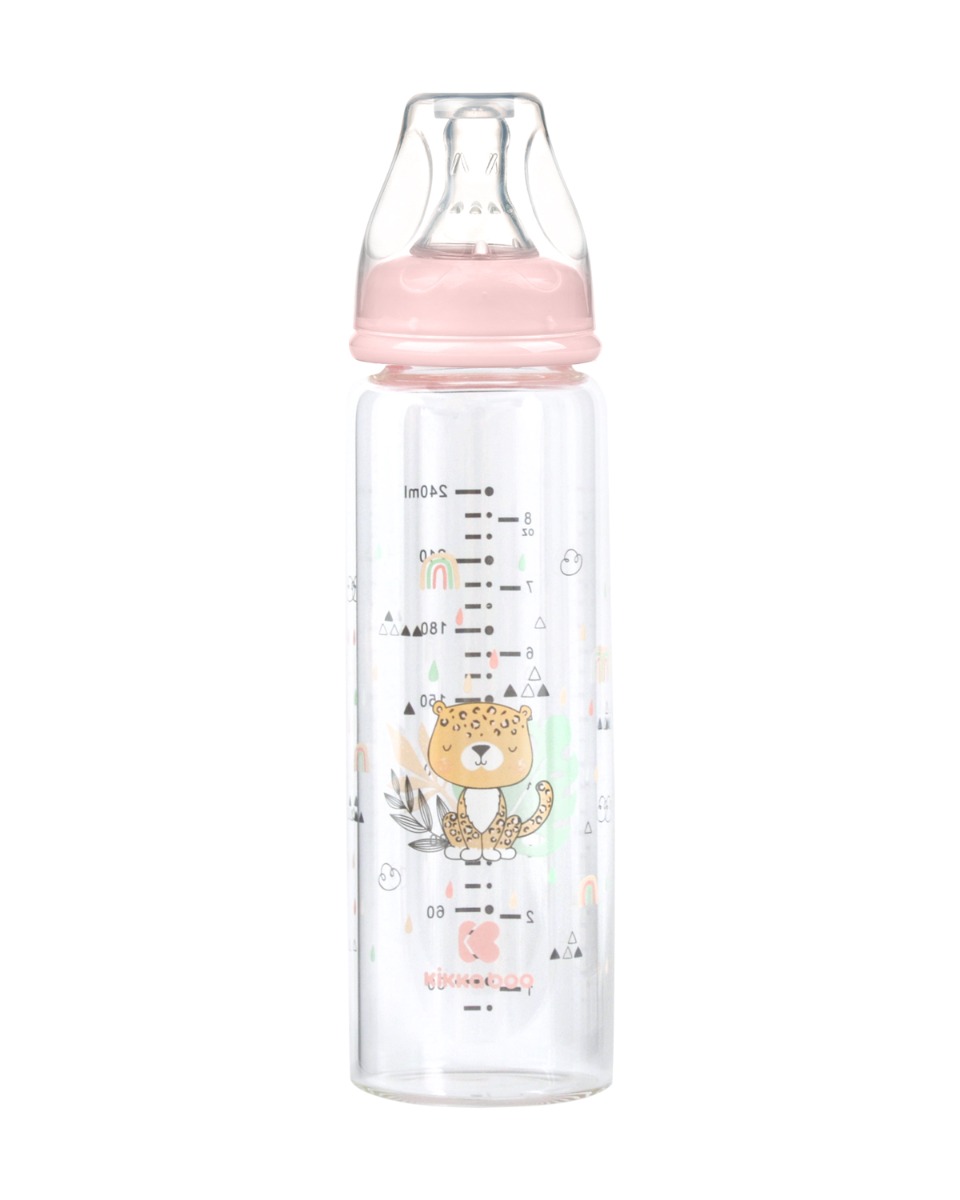 Biberón de cristal 240ml Savanna Rosa