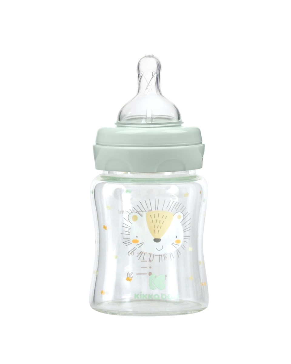 Biberón de cristal 120ml Jungle King Menta