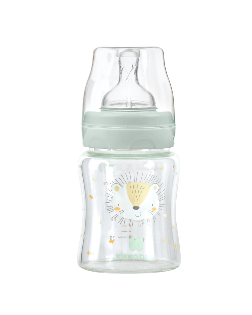 Biberón de cristal 120ml Jungle King Menta