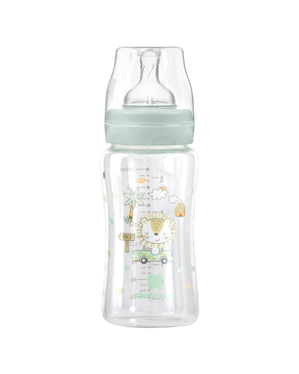 Biberón de cristal 240ml Jungle King Menta