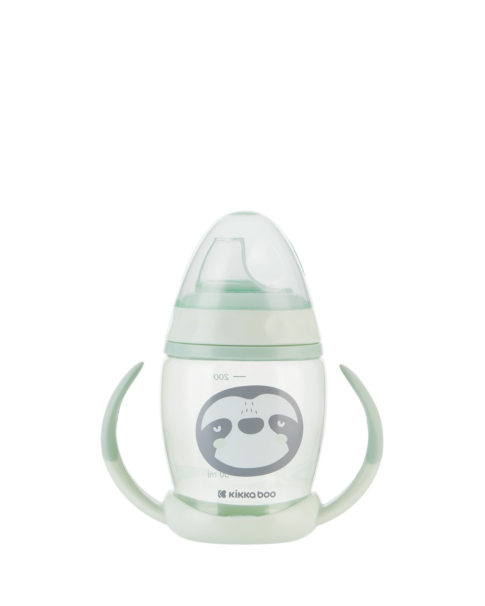 Vasito de PP con boquilla de silicona 200ml Happy Face Menta