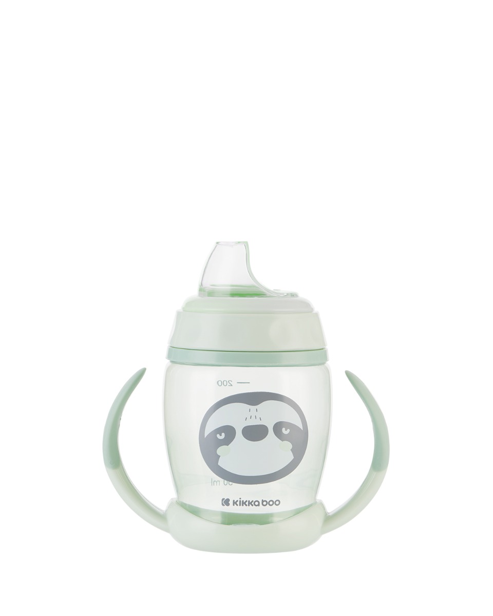 Vasito de PP con boquilla de silicona 200ml Happy Face Menta