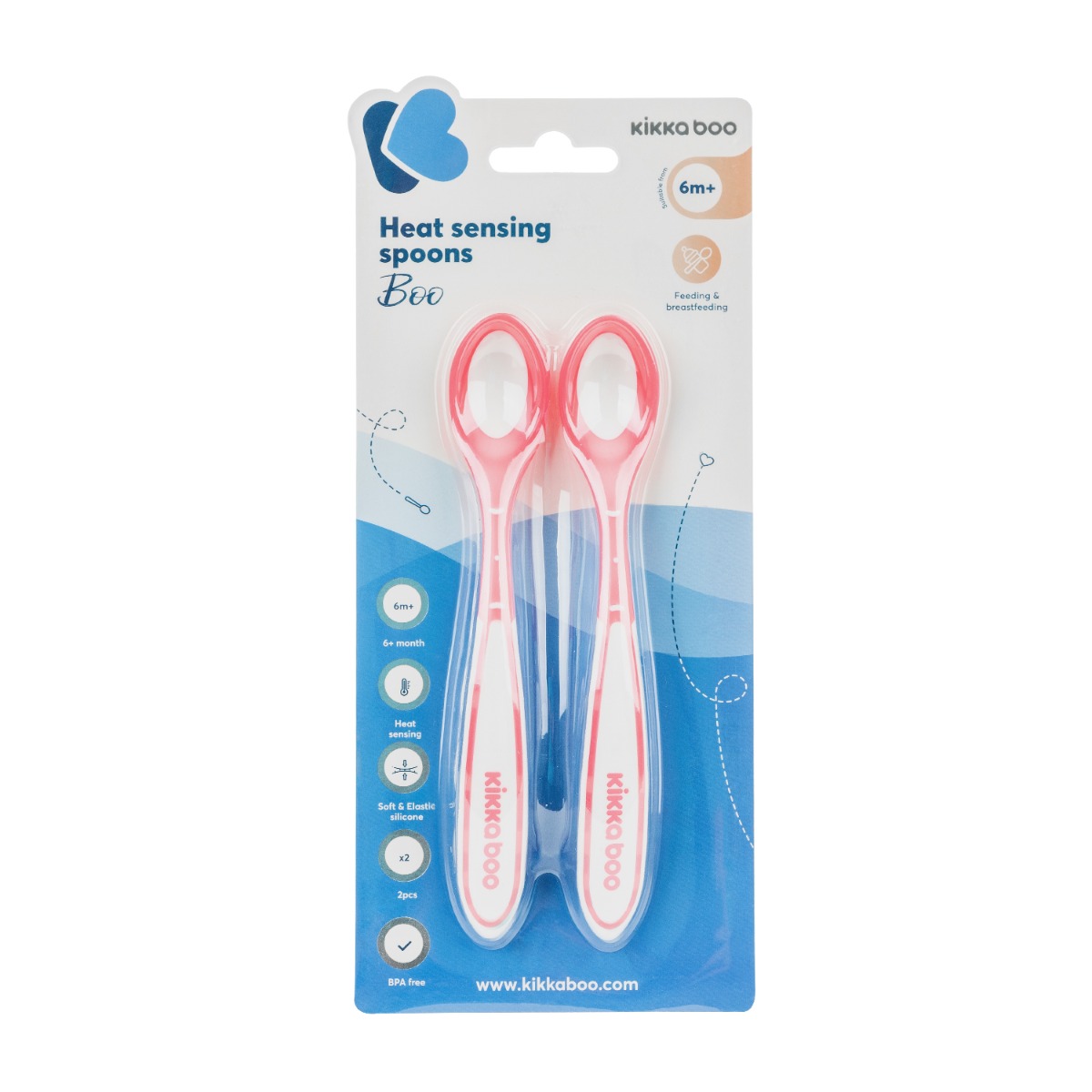 Cucharas termosensibles 2 uds Boo Rosa