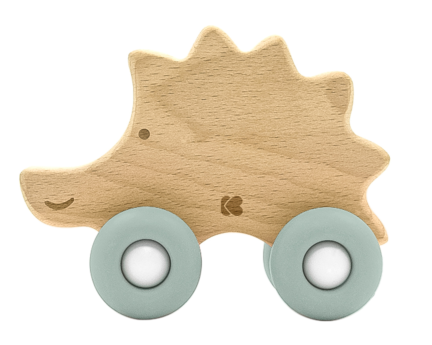 Juguete de madera con mordedor de silicona Hedgehog Menta