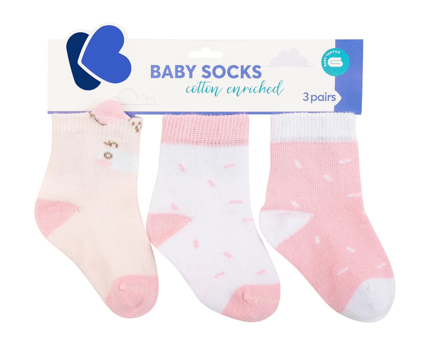 Calcetines de bebé con orejas 3D Hippo Dreams 1-2a