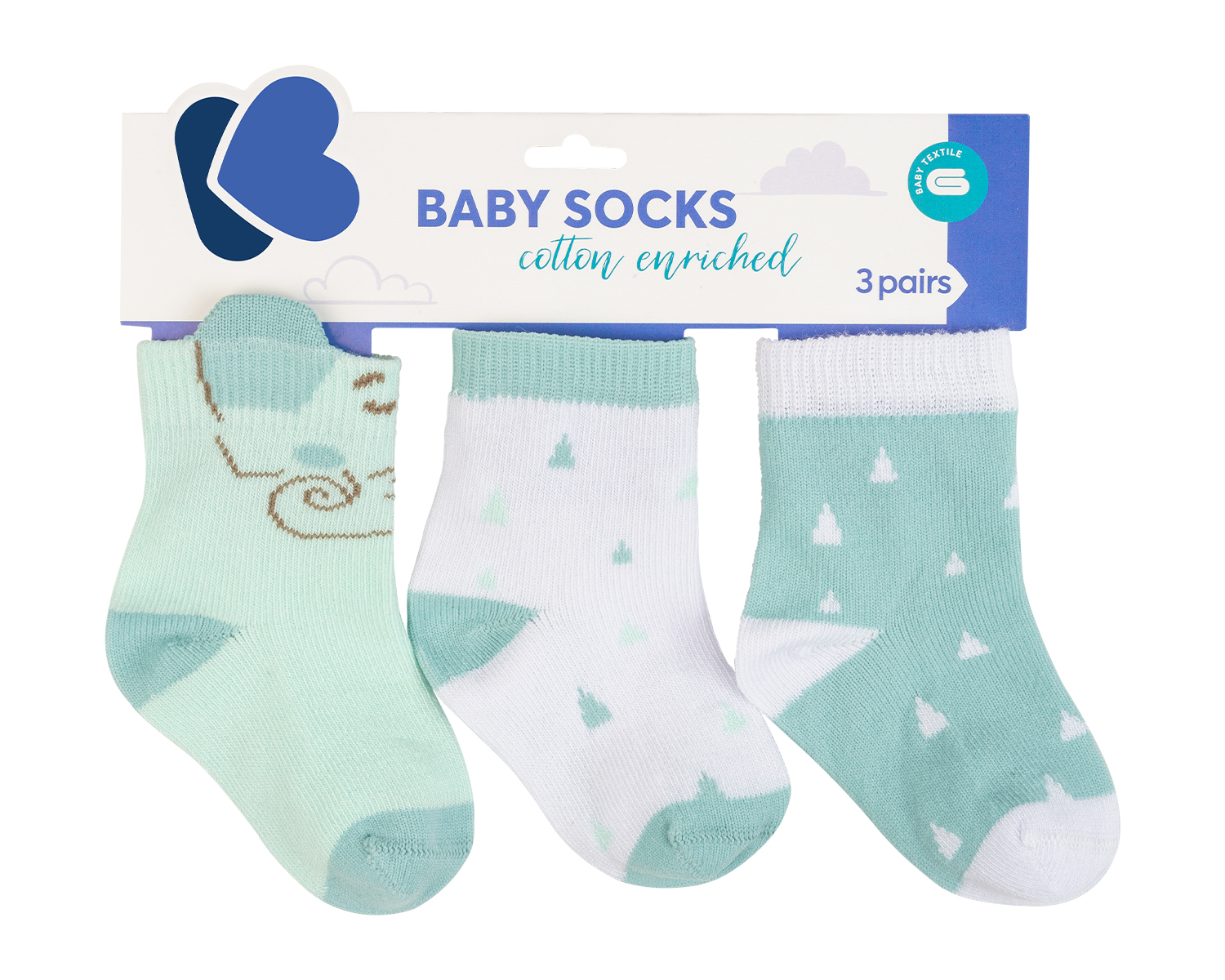 Calcetines de bebé con orejas 3D Elephant Time 2-3a