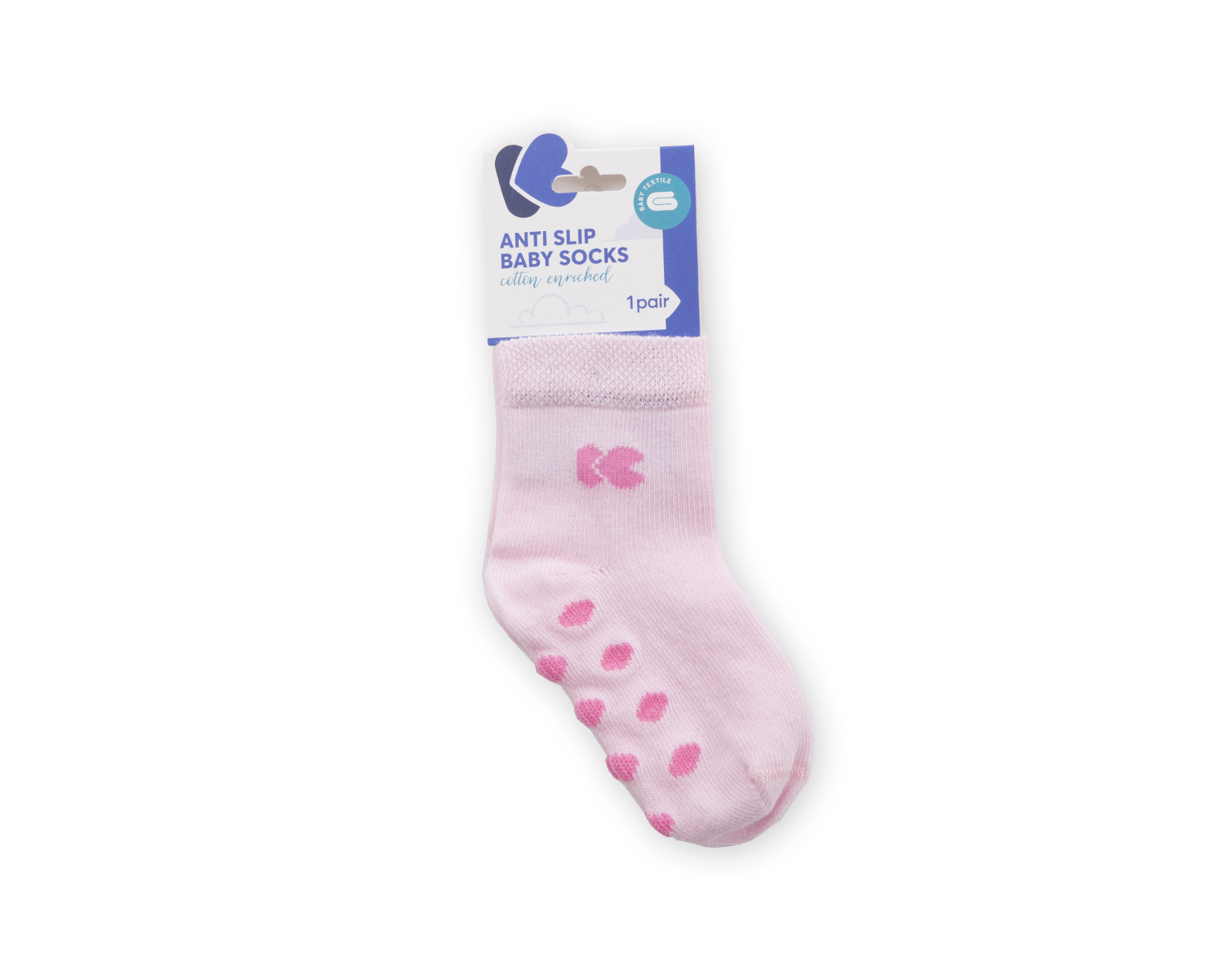 Calcetines de bebé con relieve Rosa 1-2a