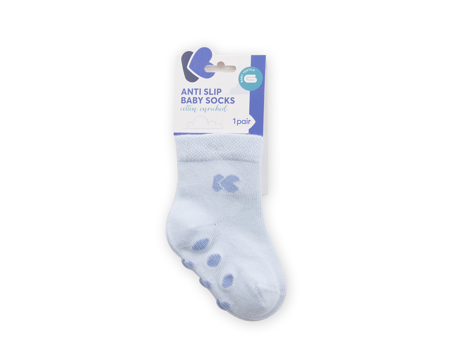 Calcetines de bebé con relieve Azul Claro 1-2a