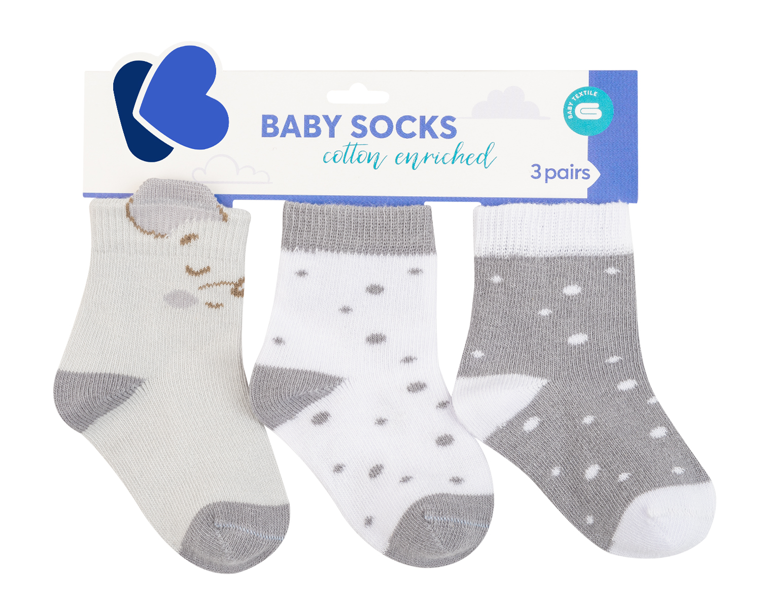 Calcetines de bebé con orejas 3D Joyful Mice 1-2a