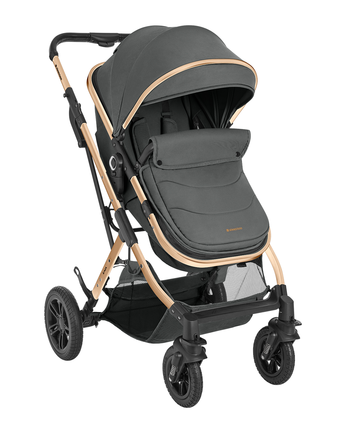 Carrito de bebé 3en1 asiento transf. Kaia Gris Oscuro 2024