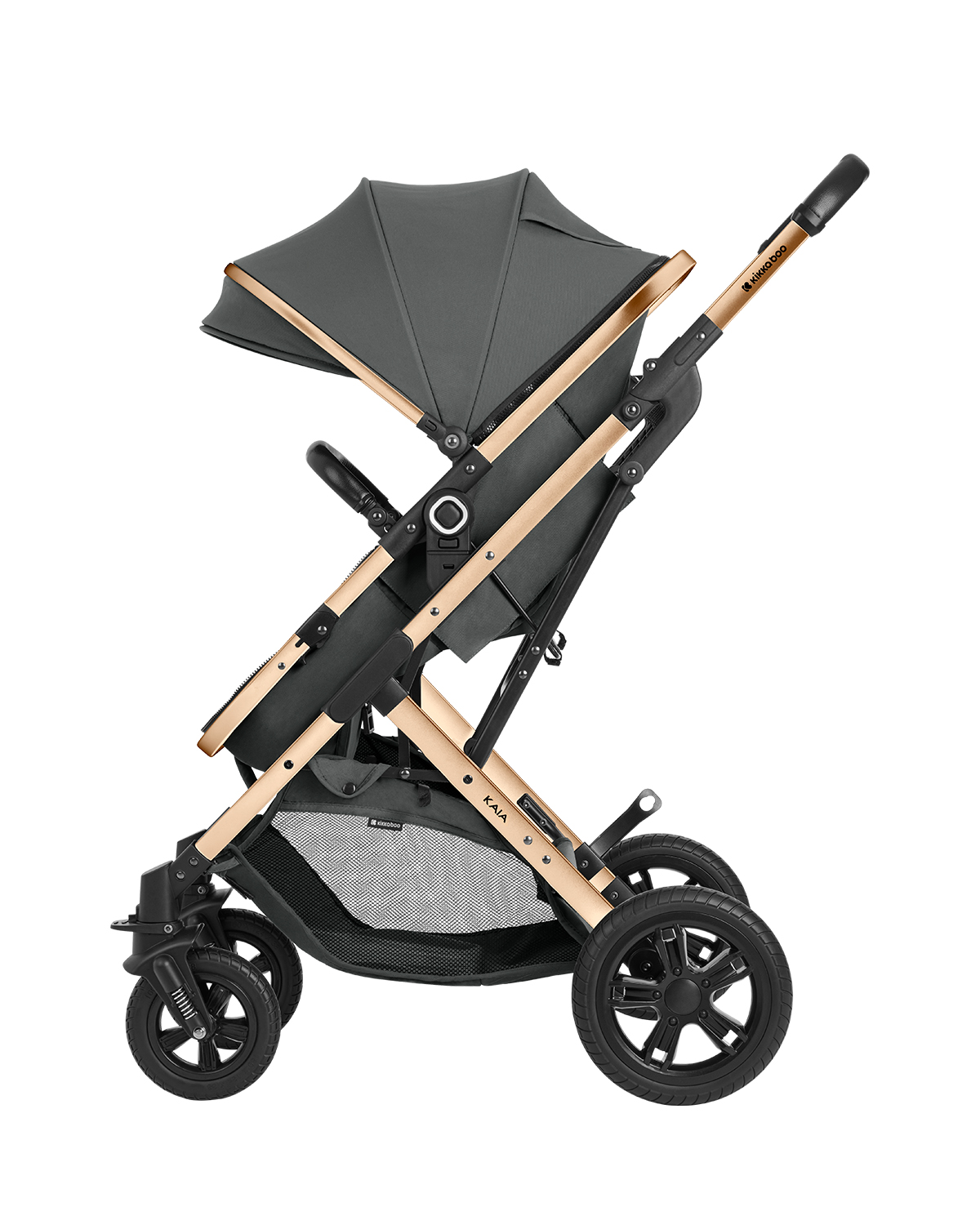 Carrito de bebé 3en1 asiento transf. Kaia Gris Oscuro 2024