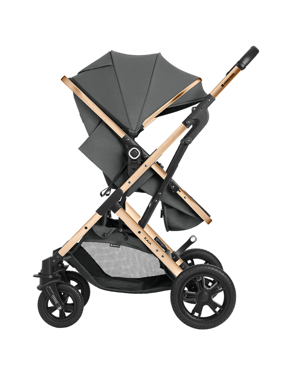 Carrito de bebé 3en1 asiento transf. Kaia Gris Oscuro 2024