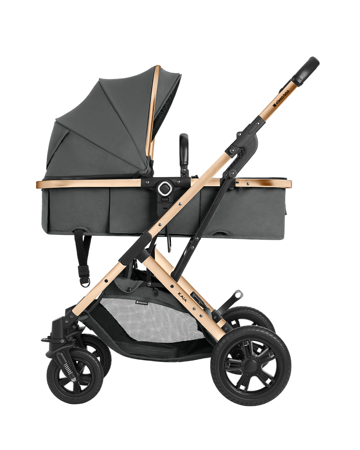Carrito de bebé 3en1 asiento transf. Kaia Gris Oscuro 2024