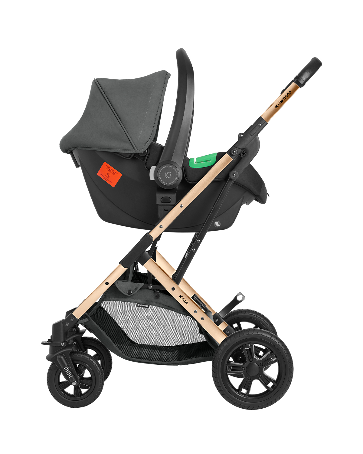 Carrito de bebé 3en1 asiento transf. Kaia Gris Oscuro 2024